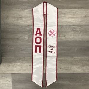 Alpha Omicron Pi class of 2025 Graduation Sash Stole